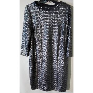 Boden Gunmetal Sequined Party Dress EUC